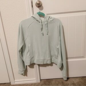 All in Motion Cropped Ribbed Mint Hoodie Sweatshirt Womens Size Large L